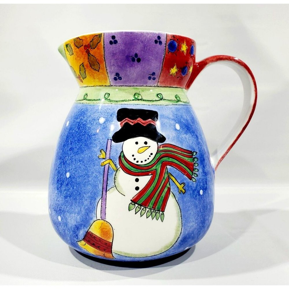 Sango Sweet Shoppe Christmas 7.25" Pitcher Winter Snowman by Sue Zipkin
